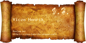 Vicze Henrik névjegykártya